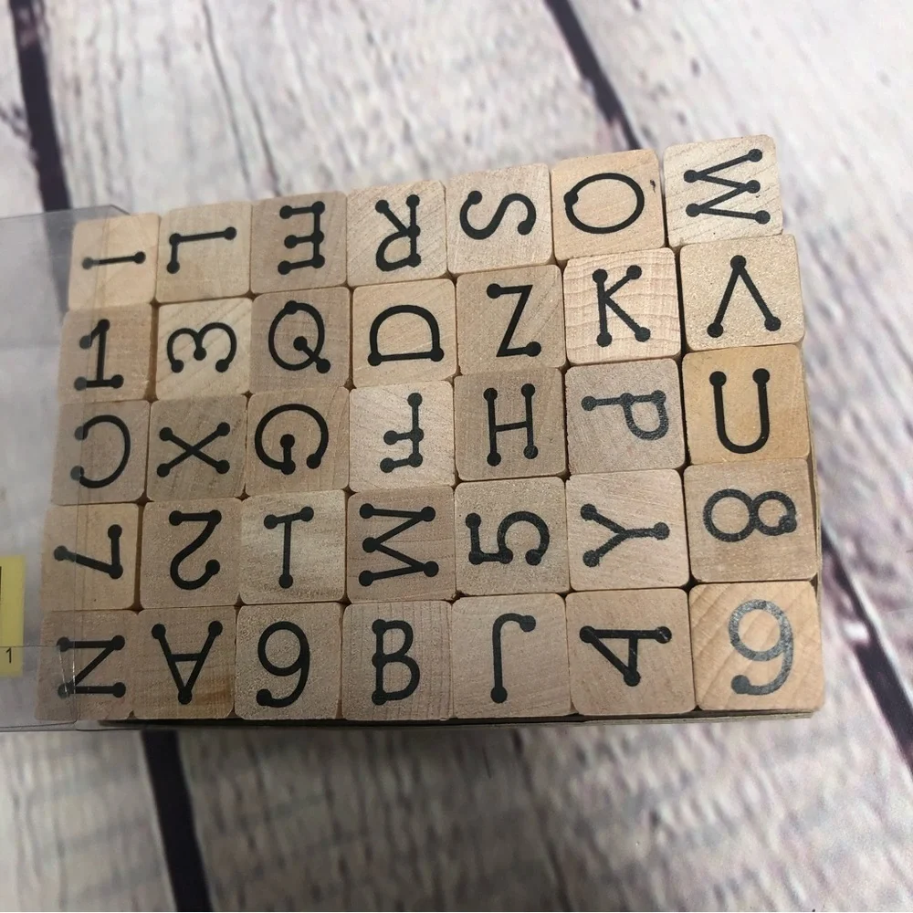 Wood stamp letters and numbers